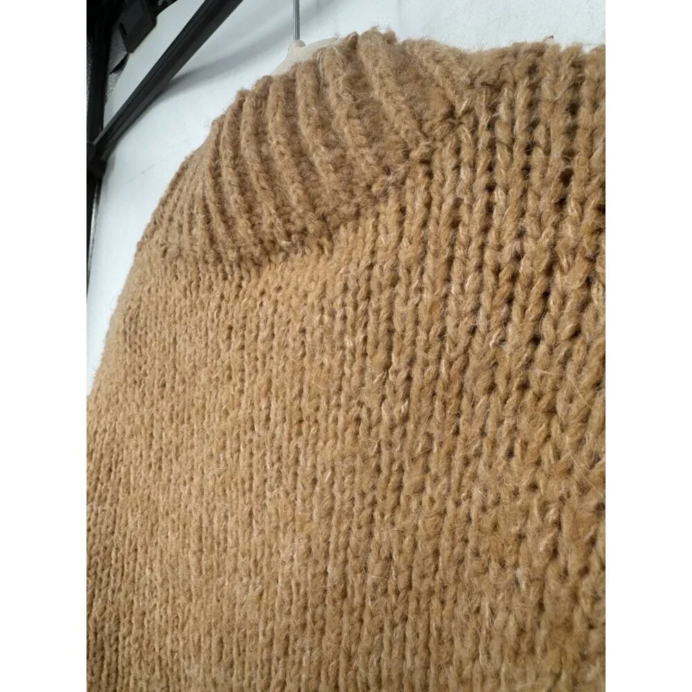 Petal + Pup Pullover‎ Mock Neck Sweater Women S/M Golden Tan Granolagirl Boho